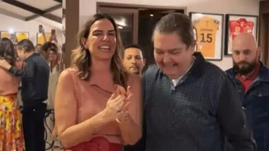Faustão faz aparição rara no aniversário da esposa. Foto: Reprodução de vídeo/Instagram/Erika Schneider