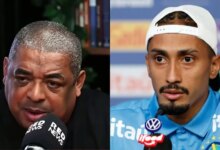 Vampeta e Raphinha. Foto: Reprodução do YouTube e Rafael Ribeiro/CBF
