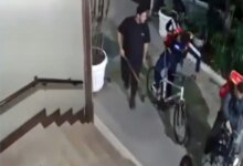 Ciclista é agredido em Copacabana. Foto: Reprodução/TV Globo