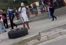 Mulher morre após ser atingida por roda de BRT no Rio. Foto: Reprodução de TV