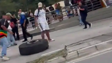 Mulher morre após ser atingida por roda de BRT no Rio. Foto: Reprodução de TV