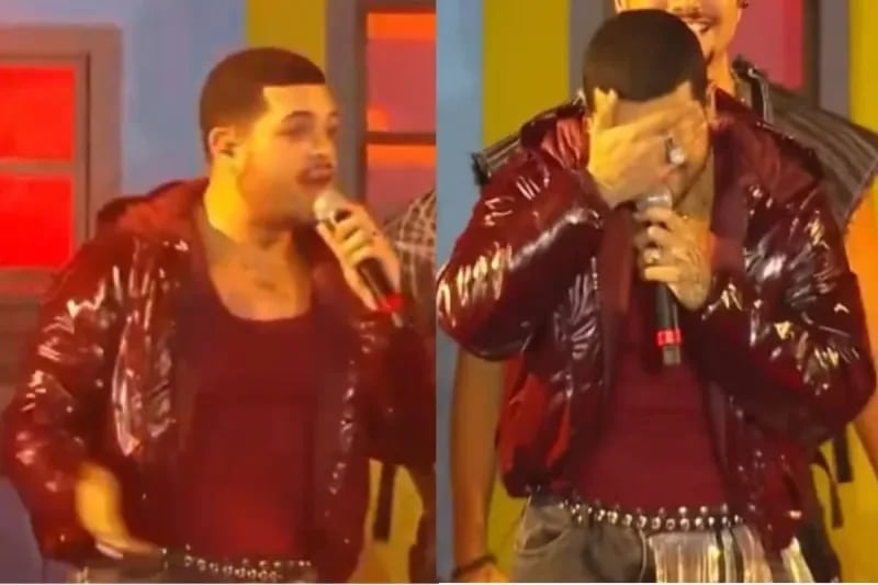 Filgueira esquece a letra no Rock in Rio e se emociona no palco. Foto: Reprodução de vídeo
