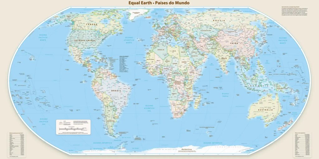 Novo mapa-múndi corrige tamanho da África, América do Sul e Ásia